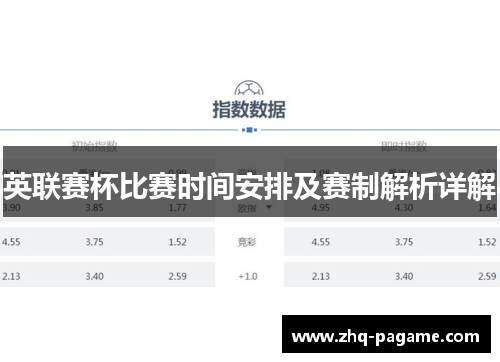 英联赛杯比赛时间安排及赛制解析详解
